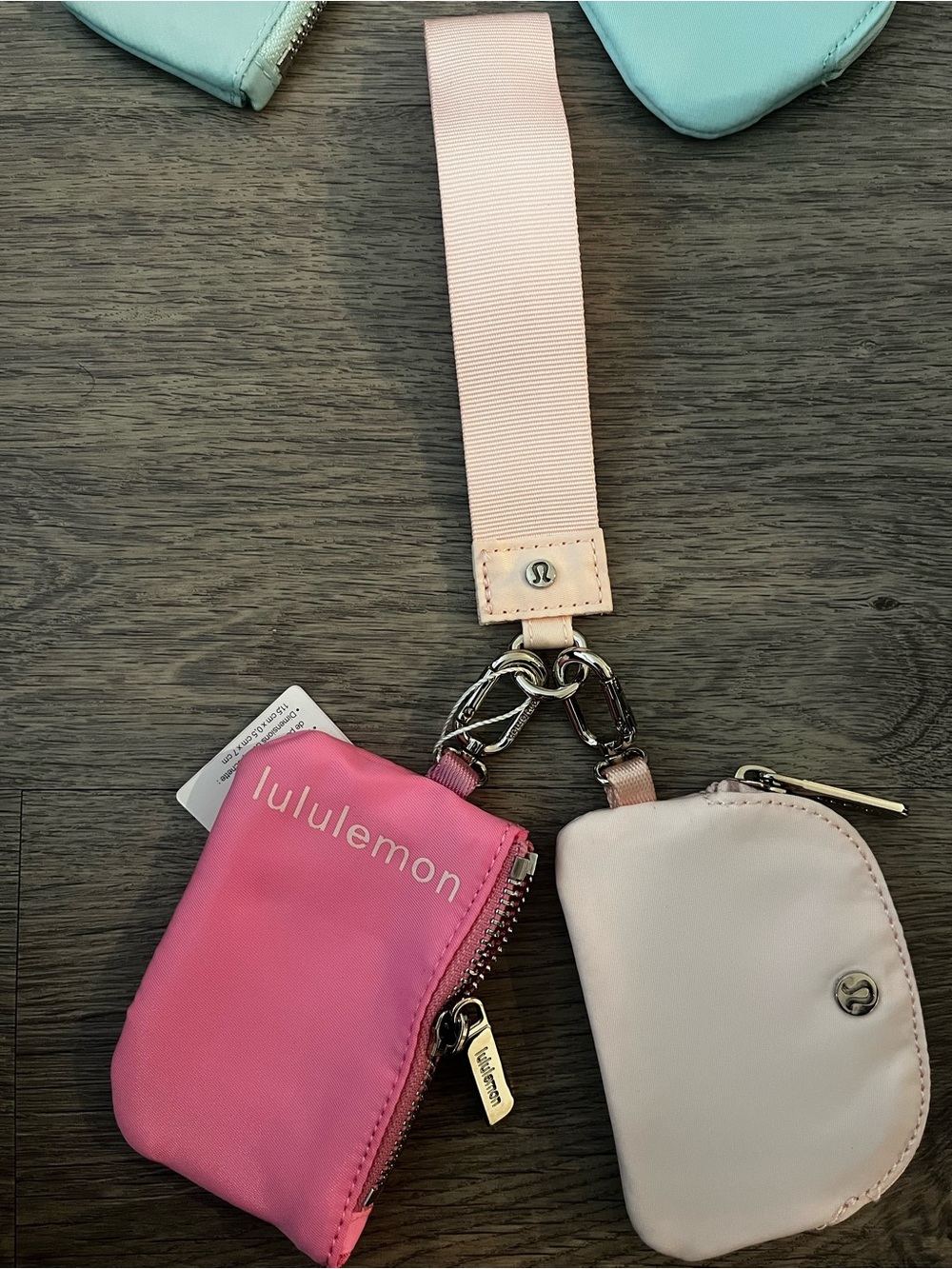 lululemon athletica Pink and Light Pink Key & Card Holder Set